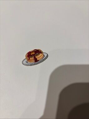 Mini Pancake Embroidered Patch - Yellow & Red